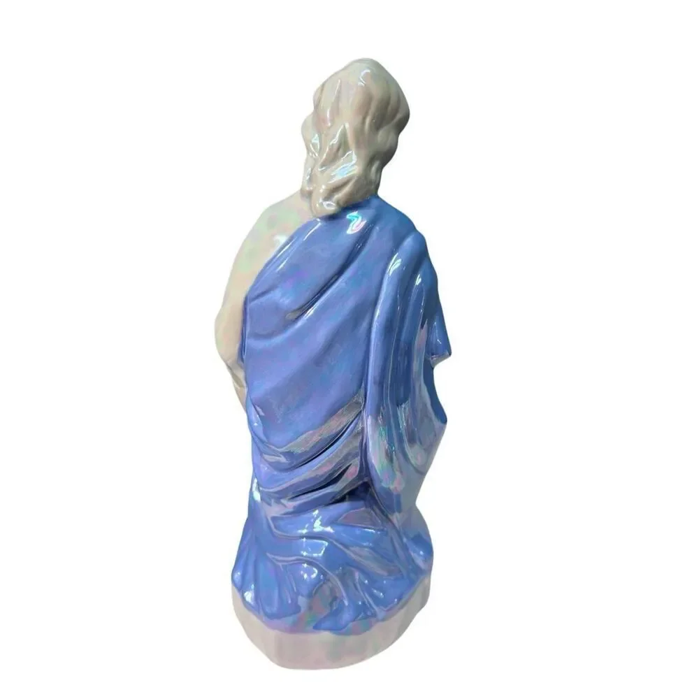 Porcelain Nativity Set Holy Family Joseph Mary Jesus Blue